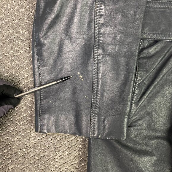 Vintage 70s Sears Leather Jacket Men's 46 Gray Zip In Liner Fight Club - Picture 3 of 15